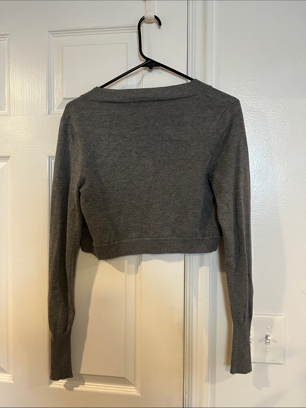 Charcoal Cropped Open-Front Bolero Cardigan
